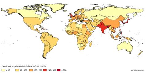 World Map by Population Density